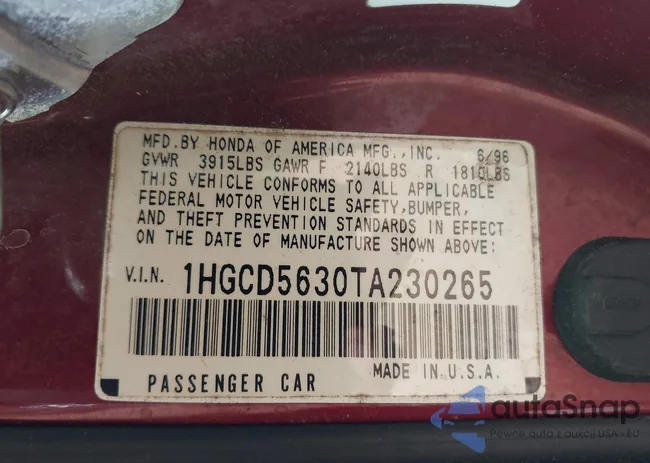 1HGCD5630TA230265: 42409282