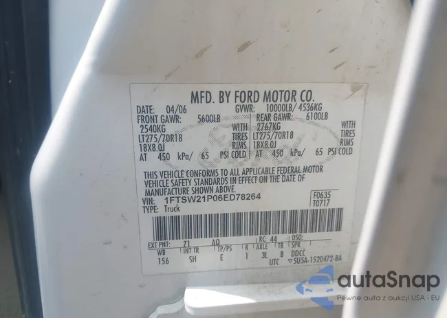 1FTSW21P06ED78264: 42409403