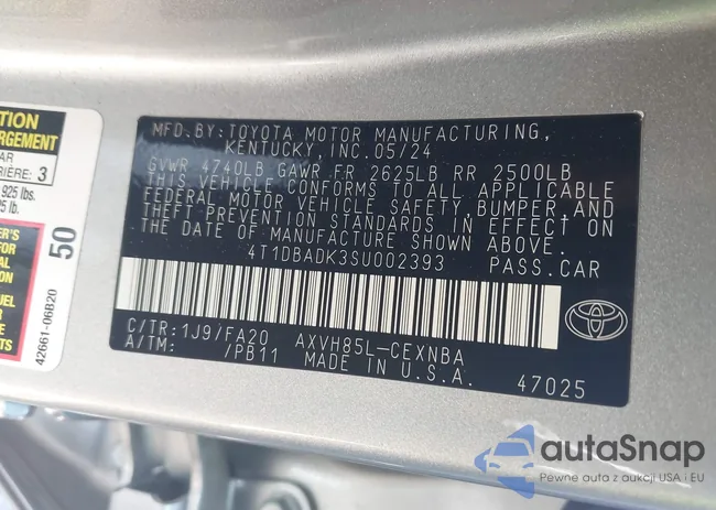 4T1DBADK3SU002393: 42408793