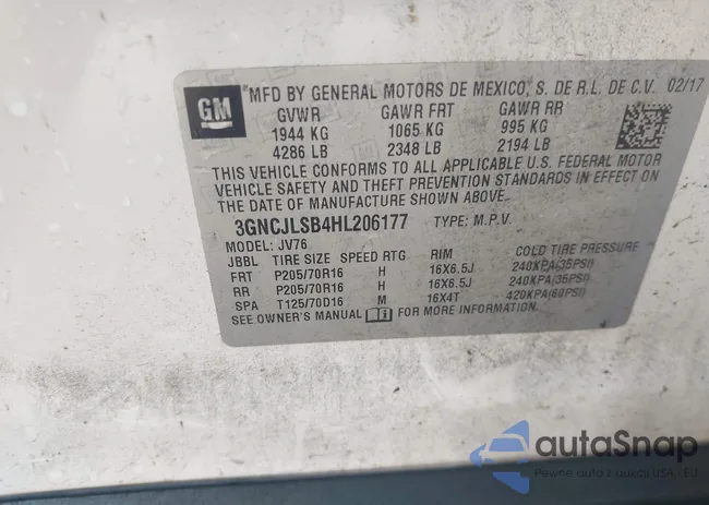 3GNCJLSB4HL206177: 42409914