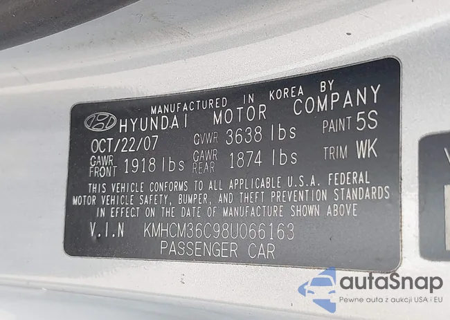 KMHCM36C98U066163: 42410152