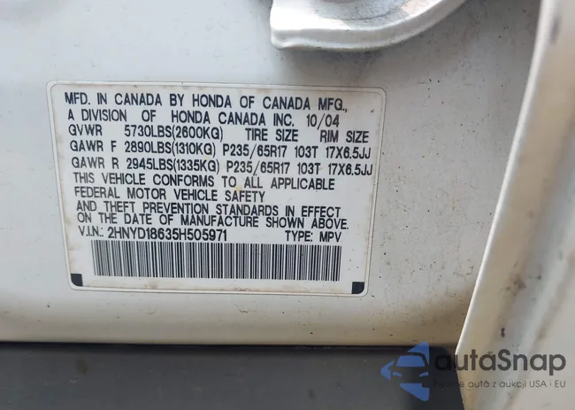 2HNYD18635H505971: 42410193