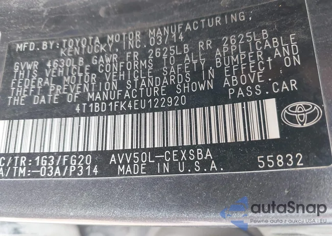 4T1BD1FK4EU122920: 42410289