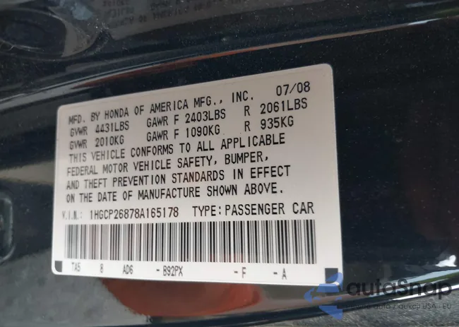 1HGCP26878A165178: 42410296