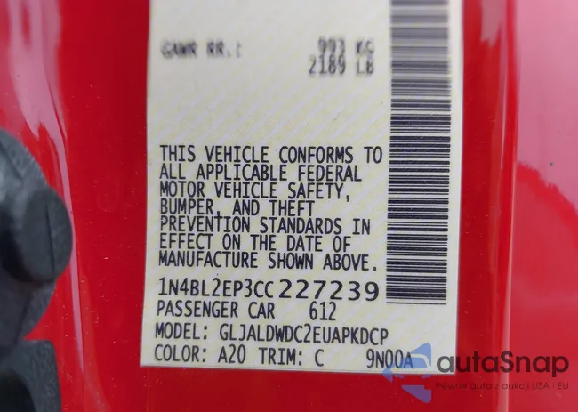 1N4BL2EP3CC227239: 42410336