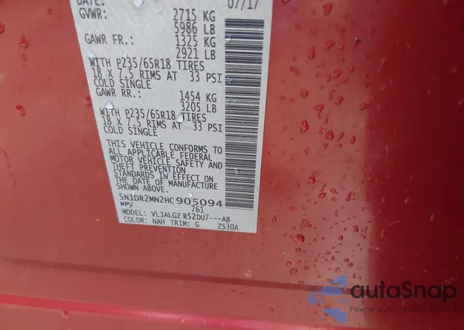 5N1DR2MN2HC905094: 42410445