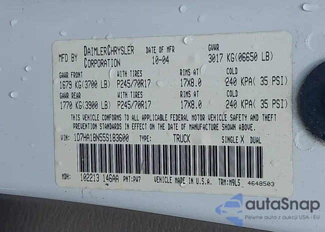 1D7HA18N55S183600: 42409655