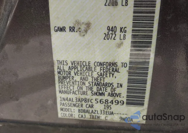 1N4AL3AP8FC568499: 42409698