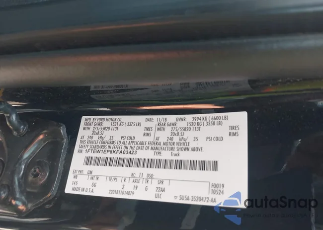 1FTEW1EP8KFA03423: 42409768