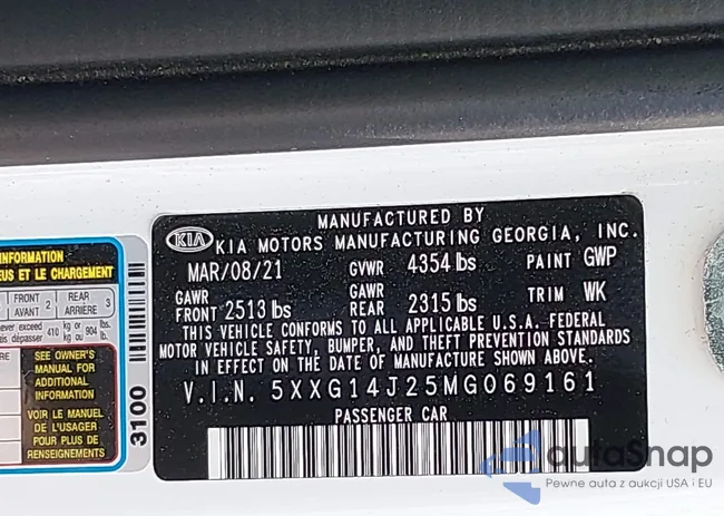 5XXG14J25MG069161: 42409789