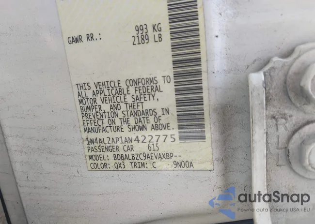 1N4AL2AP1AN422775: 42409801