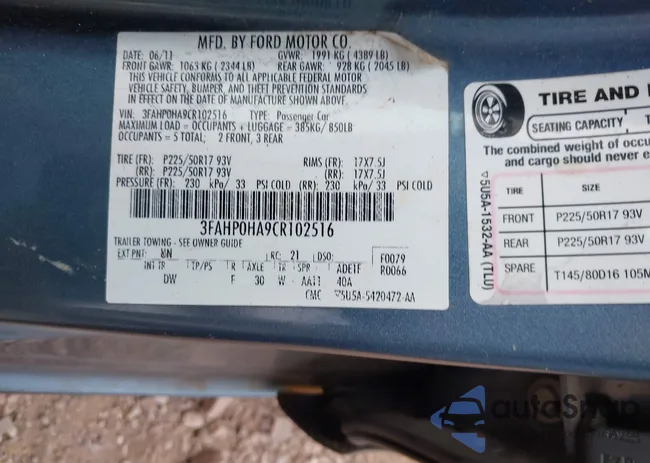 3FAHP0HA9CR102516: 42410936