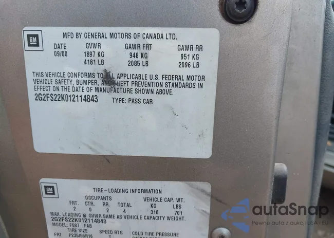 2G2FS22K012114843: 42410974