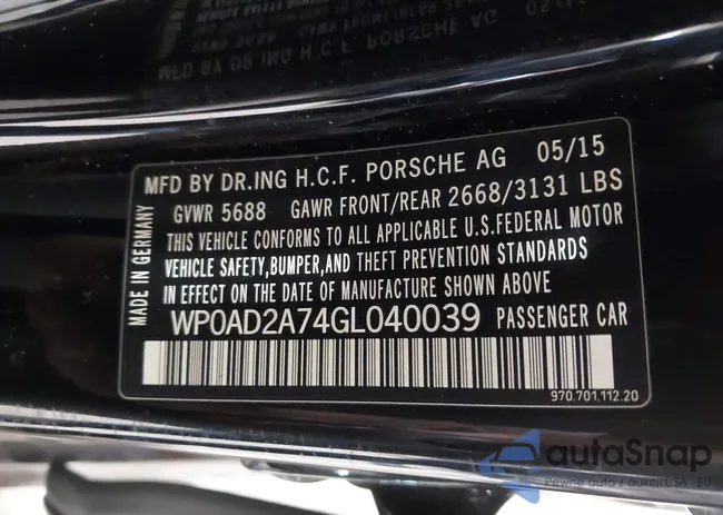 WP0AD2A74GL040039: 42411042