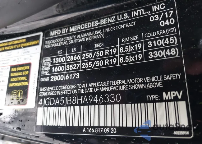 4JGDA5JB8HA946330: 42411245