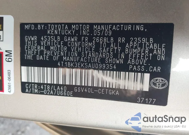 4T1BK3EK5AU099354: 42411289