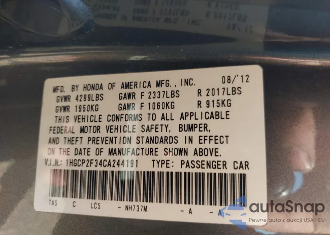 1HGCP2F34CA244191: 42410470