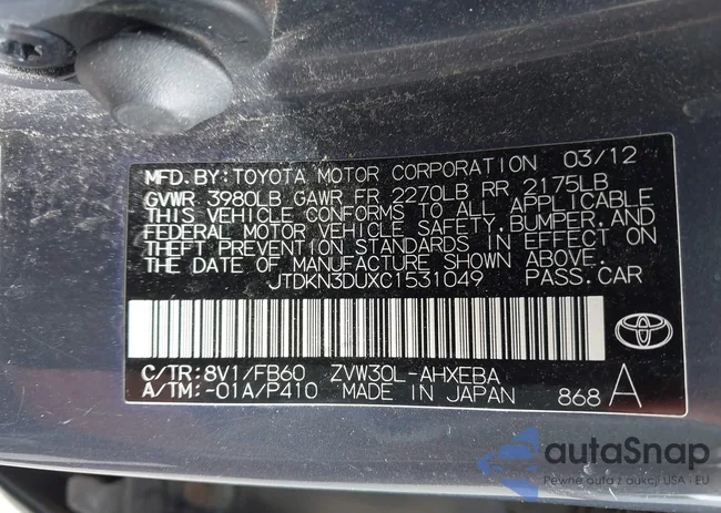 JTDKN3DUXC1531049: 42410633