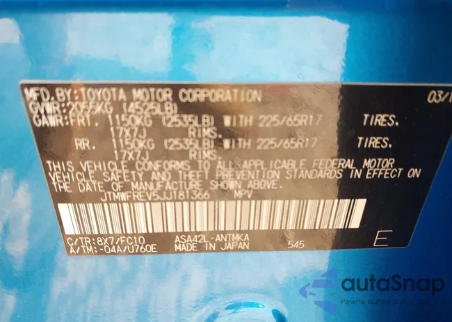 JTMWFREV5JJ181366: 42412002