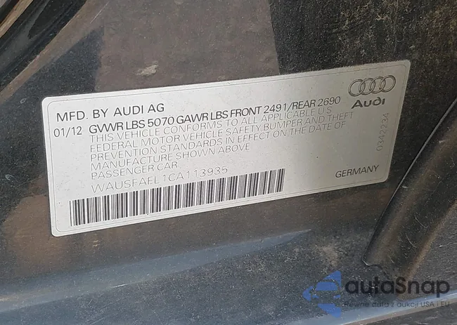 WAUSFAFL1CA113935: 42412012