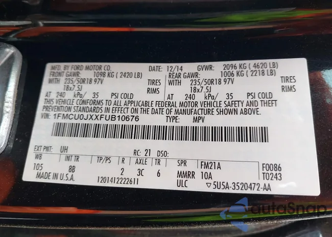 1FMCU0JXXFUB10676: 42412073