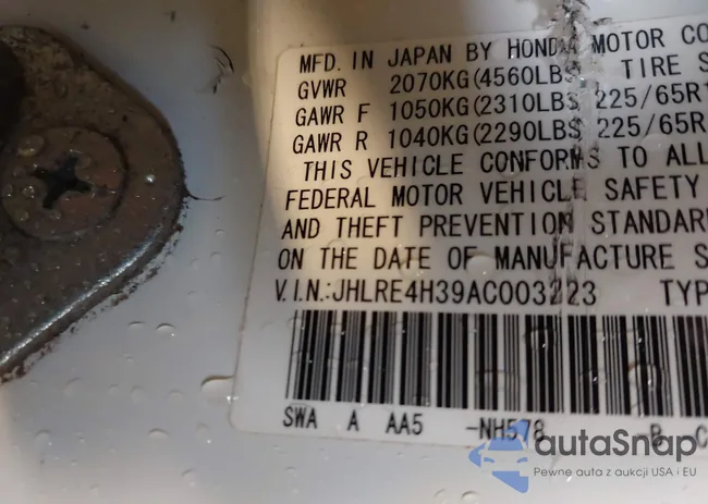 JHLRE4H39AC003223: 42412110