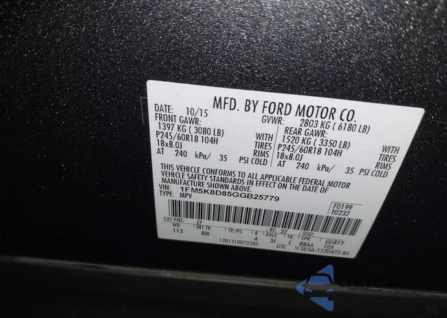 1FM5K8D85GGB25779: 42412186