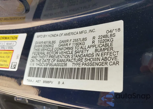 1HGCV3F95JA003236: 42412360