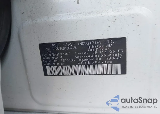 4S3BNAC68F3050166: 42412411