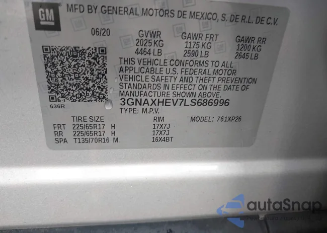 3GNAXHEV7LS686996: 42411553