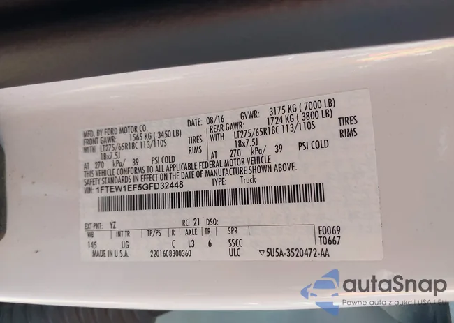 1FTEW1EF5GFD32448: 42411577