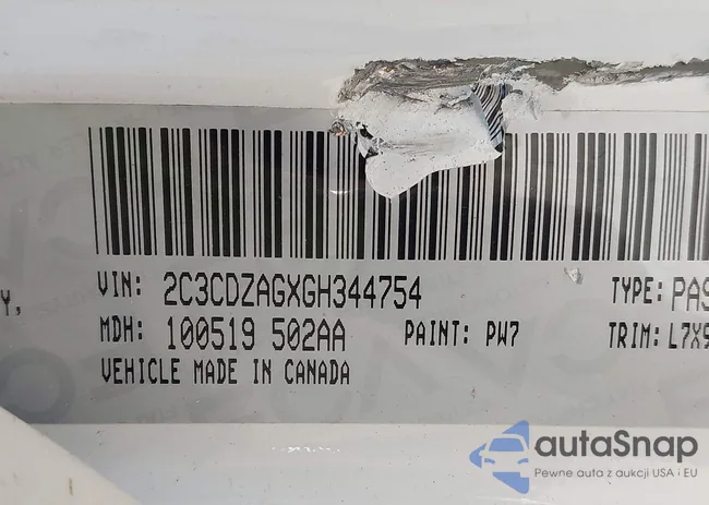 2C3CDZAGXGH344754: 42411742