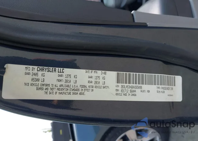 2B3LA53H68H265099: 42412879