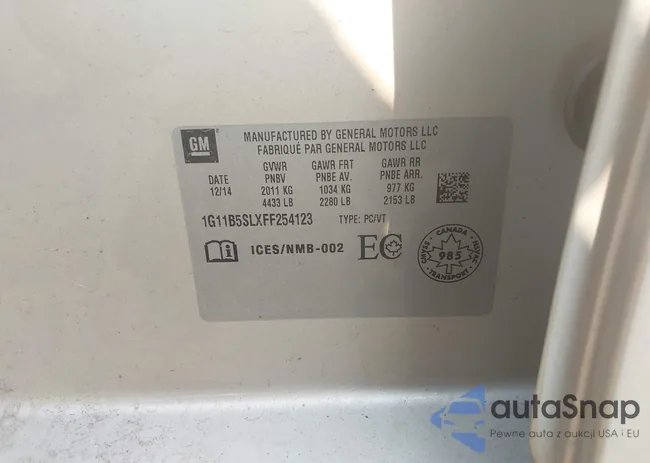 1G11B5SLXFF254123: 42412943