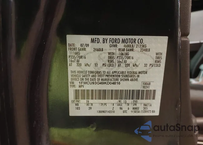 1FMCU93G49KD04816: 42413032