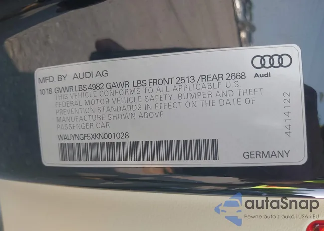 WAUYNGF5XKN001028: 42413122