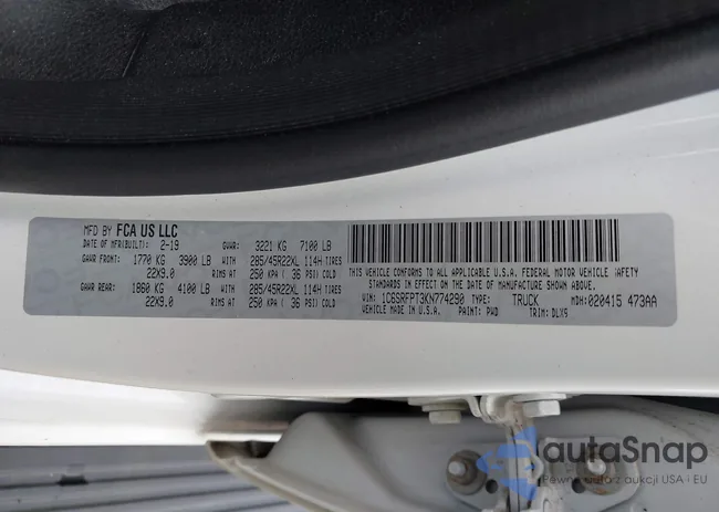 1C6SRFPT3KN774290: 42413133