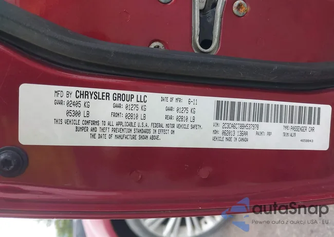 2C3CA6CT8BH537978: 42413262