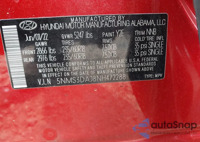 5NMS3DAJ8NH472288: 42413271