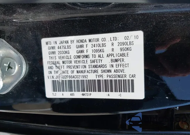 JH4CU2F66AC021992: 42412747