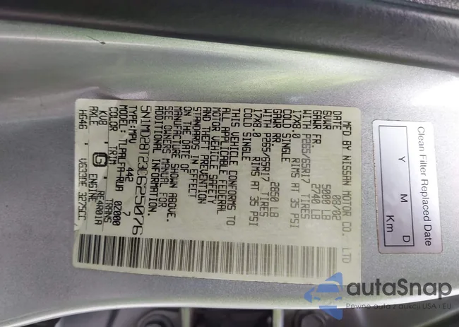 5N1MD28T23C625076: 42412781