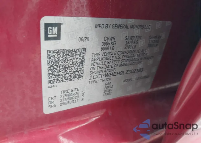 1GCPWBEH9LZ302183: 42412830