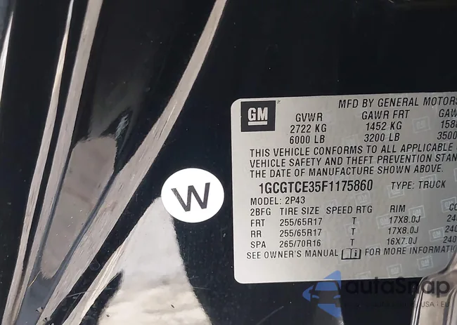 1GCGTCE35F1175860: 42413878