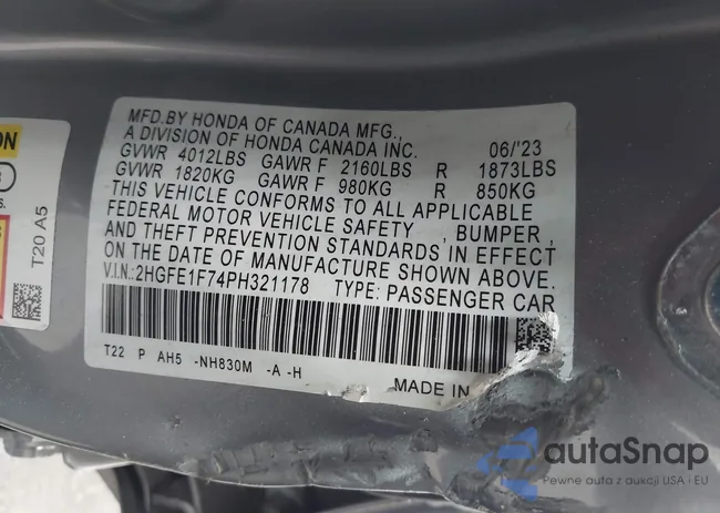 2HGFE1F74PH321178: 42413890