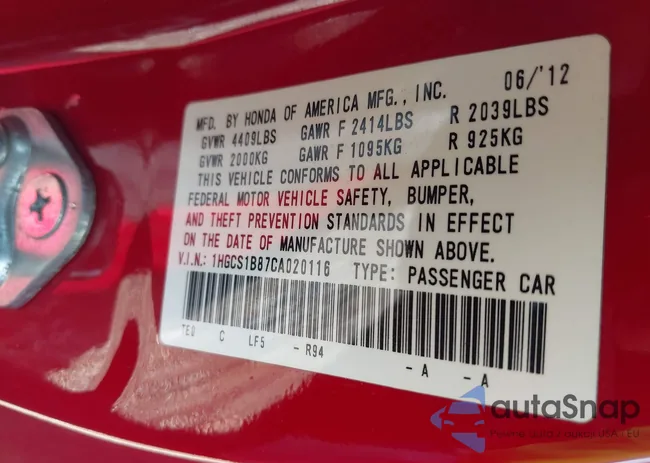 1HGCS1B87CA020116: 42413999