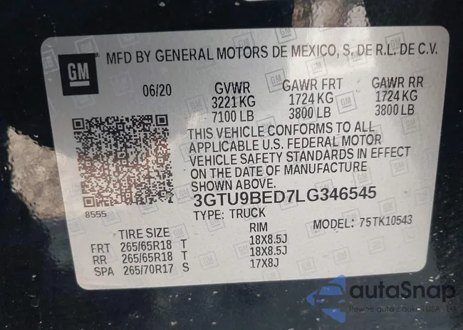 3GTU9BED7LG346545: 42414082