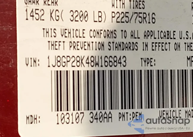 1J8GP28K48W166843: 42414356