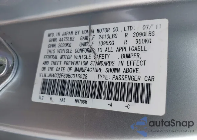 JH4CU2F69BC016528: 42413585