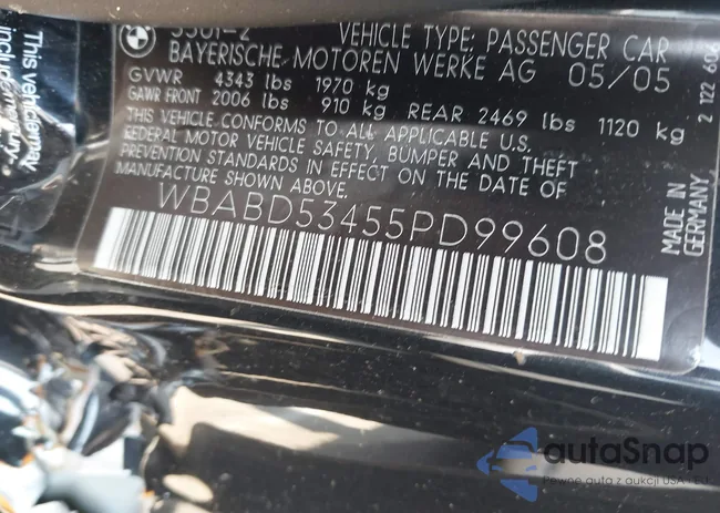 WBABD53455PD99608: 42413724