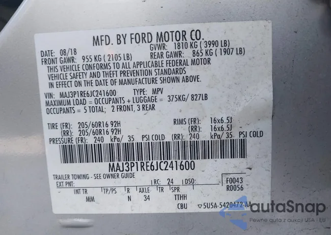 MAJ3P1RE6JC241600: 42413756